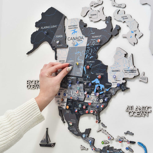 3D Wooden World Map Nordik